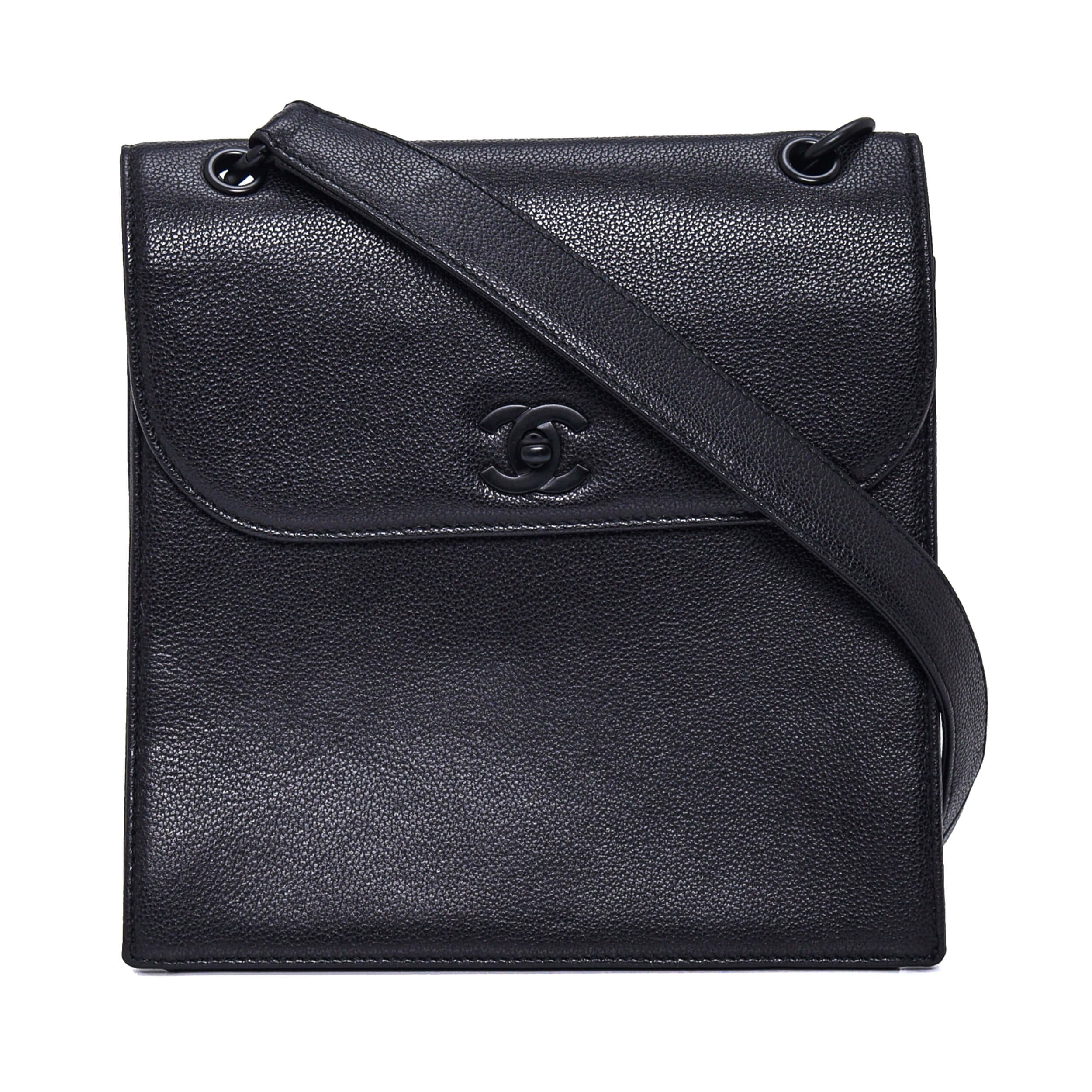 Chanel - Black Caviar Leather Vintage Square Shoulder Bag
